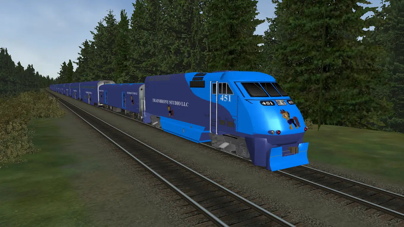 Blue sleek modern locomotive f59phi with number 451 from adagio dazzle f59phi collection